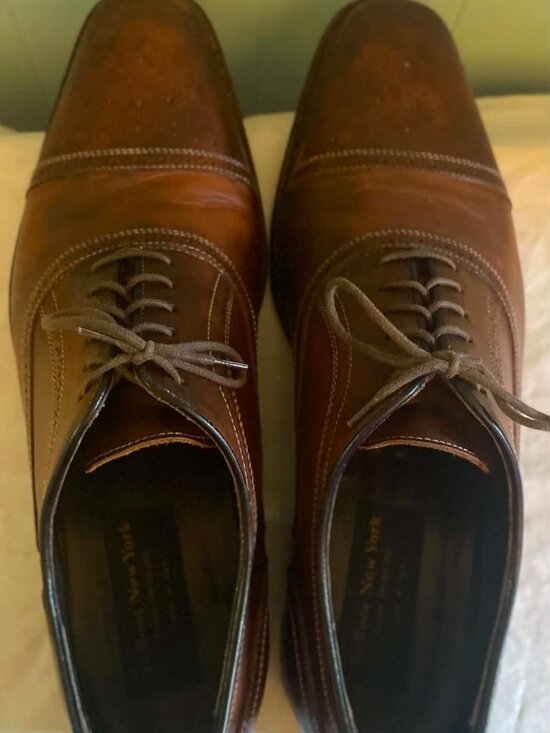 To Boot New York Adam Derrick Brown Cap Toe Oxford Brogue Italy Men’s Dress Shoe
